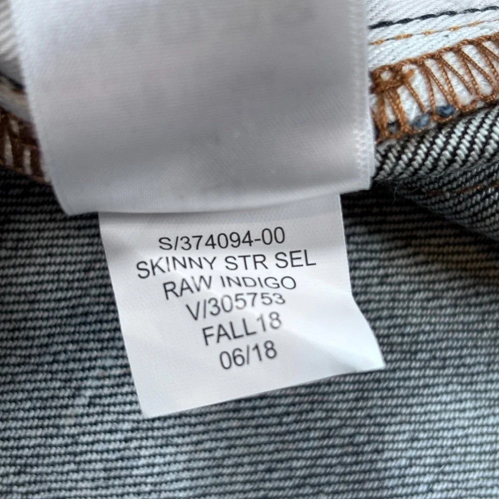 GAP Jeans Mens 36x32 Blue Kaihara Selvedge Denim Skinny NEW Raw Indigo Deadstock